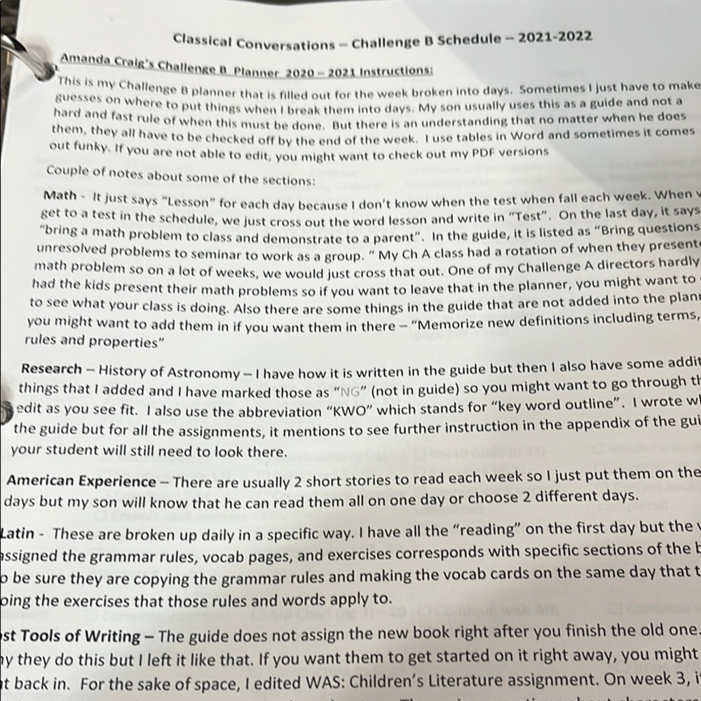 This is my 2021-22 Challenge B lesson plans - Picture 2 of 9